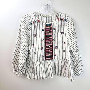 ZARA boho peasant blouse